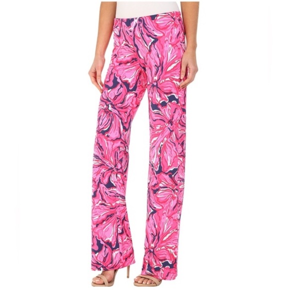 Lilly Pulitzer Georgia May ‘Bright Flirty Navy’ Pallazzo Pants- extra small - Picture 1 of 4